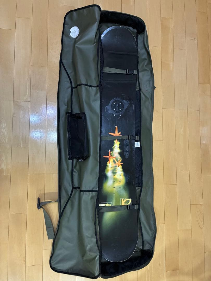 ①K2スノーボード(板のみ)サテライト+ ②ドラゴンスノーボードケース(165)