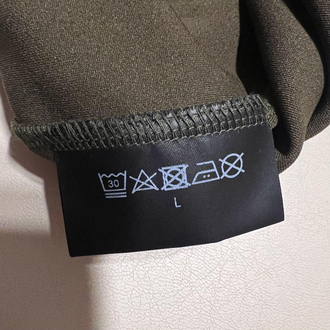 新品タグ付きTFW49 ハーフジップ　長袖シャツ　カーキ　Ｌ　ゴルフウェア