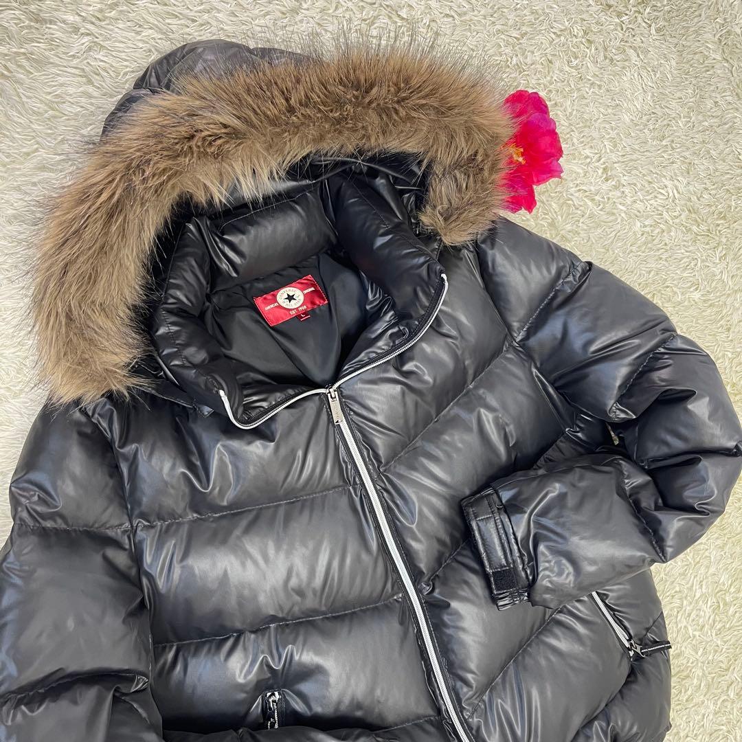 未使用級✨】コンバースメンズダウンジャケットy2kファーフードギャル