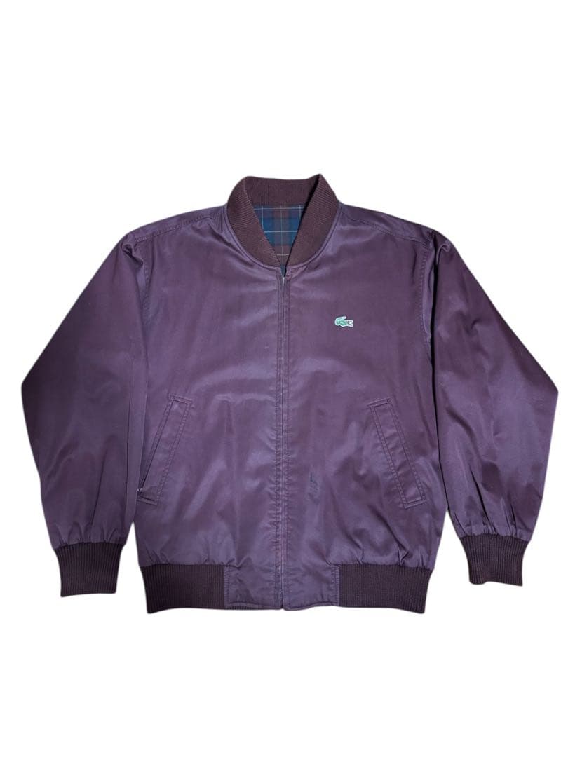 80s MA-1 LACOSTEリバーシブル ブルゾン チェック ジャケット - メルカリ