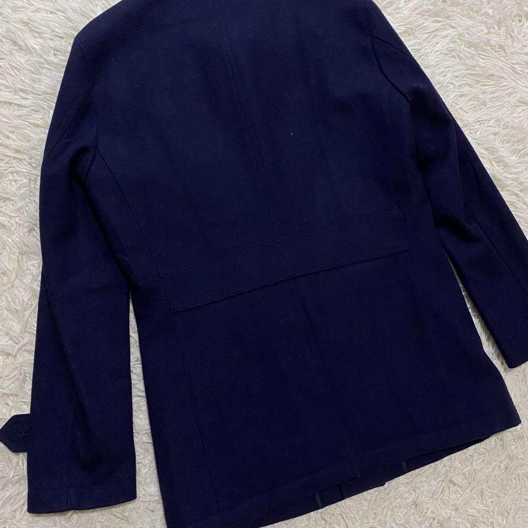 【美品】ブラックレーベルクレストブリッジ　ステンカラーコート　ウール　ネイビーS