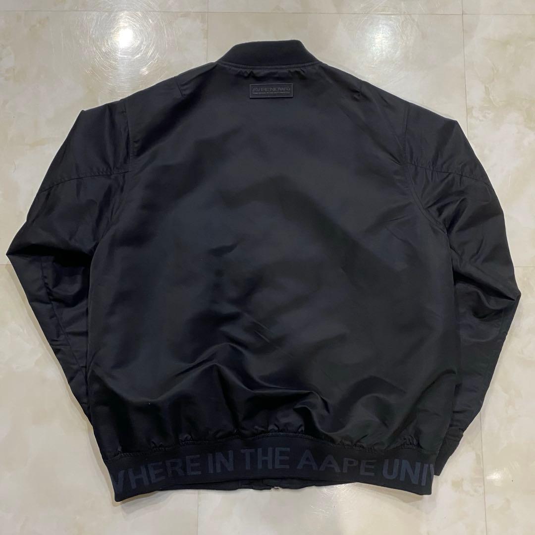 A BATHING APE AAPE NOW MA-1 JACKET 黒 XL