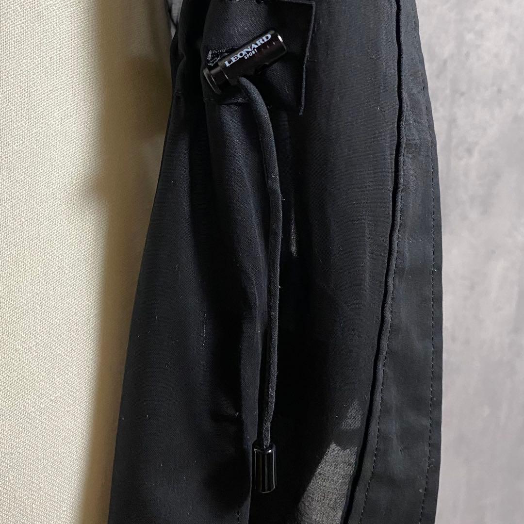 LEONARD SPORT スタンドカラー コート シアー素材 黒 L