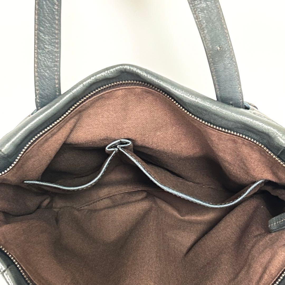 genten ゴートヌメ 2way リュック ショルダーバッグ 本革 ブルー