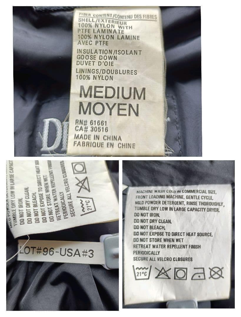 90sレア ノースフェイス ダウンジャケット ドライロフト US規格 旧タグ 黒