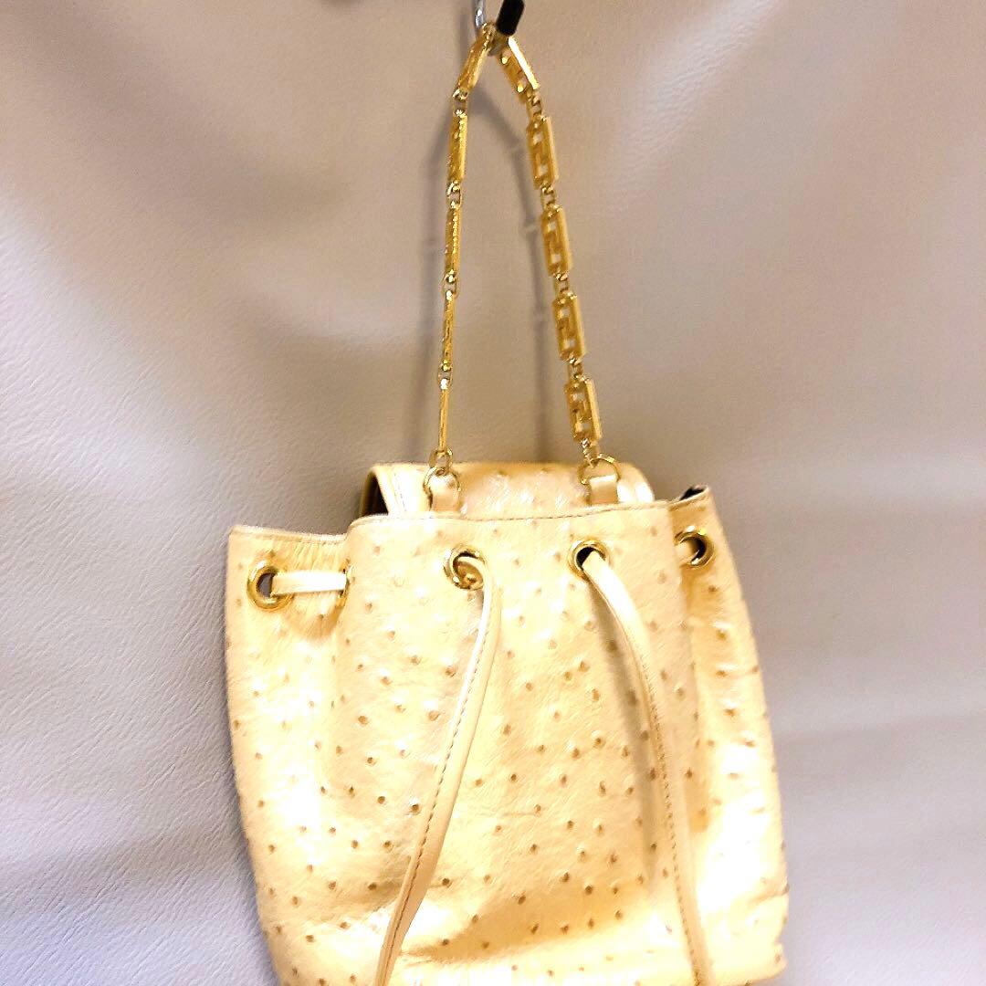 希少！VERSACEヴェルサーチ オーストリッチ リュック サンバーストイエロー