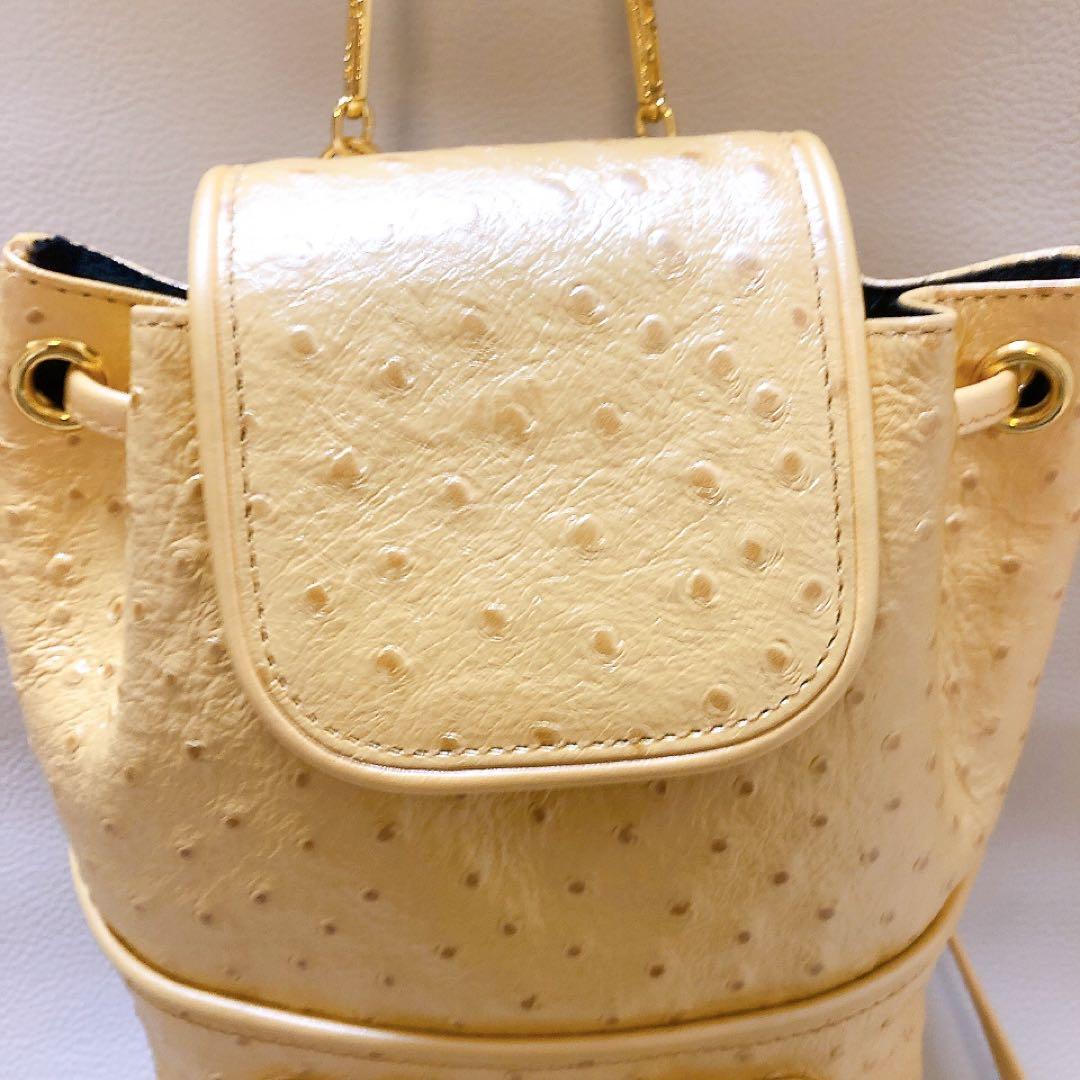 希少！VERSACEヴェルサーチ オーストリッチ リュック サンバーストイエロー