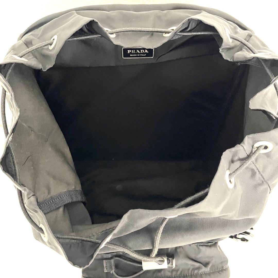⭐️美品⭐️プラダ RRADA 巾着型 リュック テスート レザー 三角ロゴ 黒