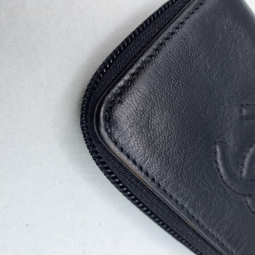 CHANEL　デカココ　ブラック 　ケース　Ｌ字ファスナー