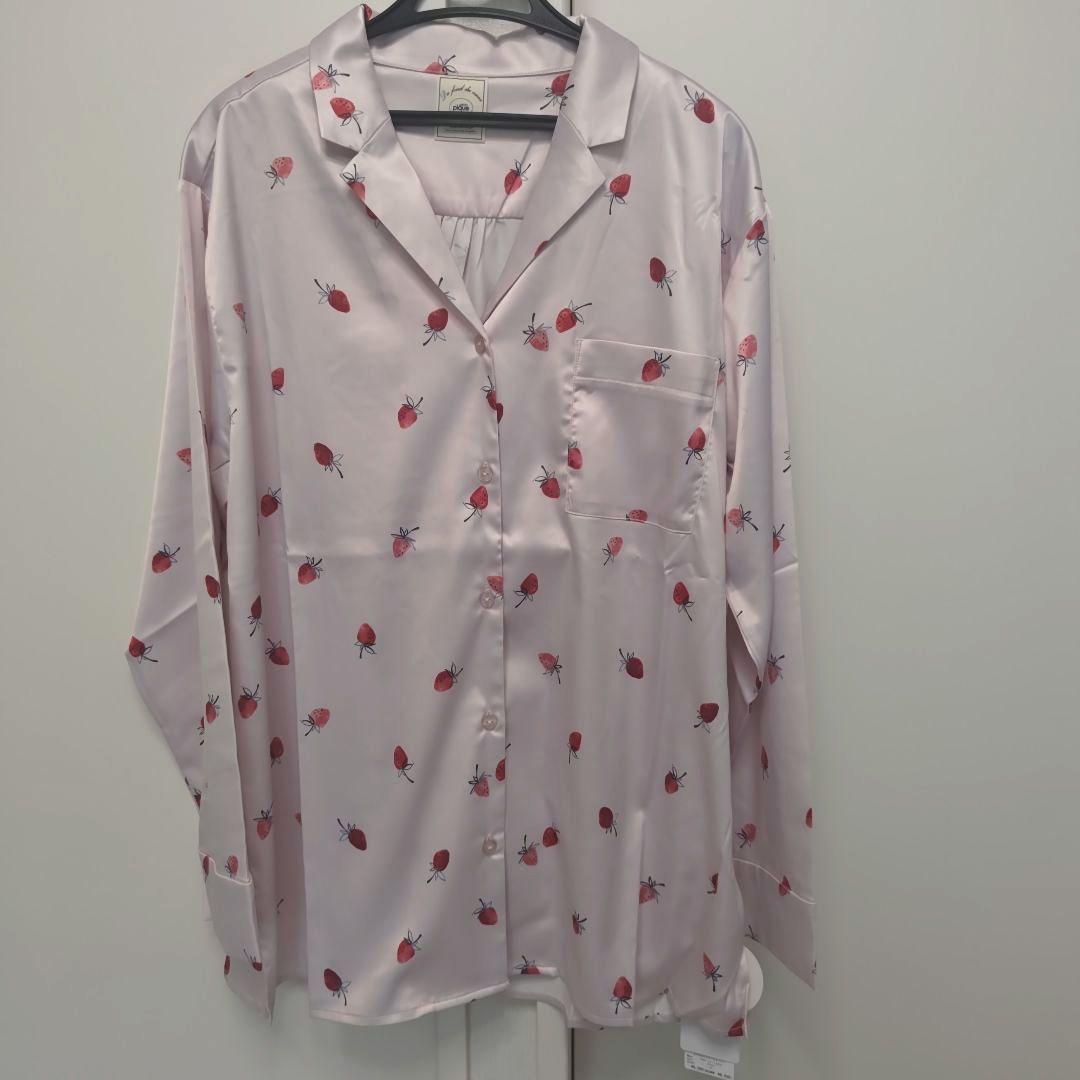 ジェラートピケ　いちご柄ピンクパジャマセット　新品タグ付