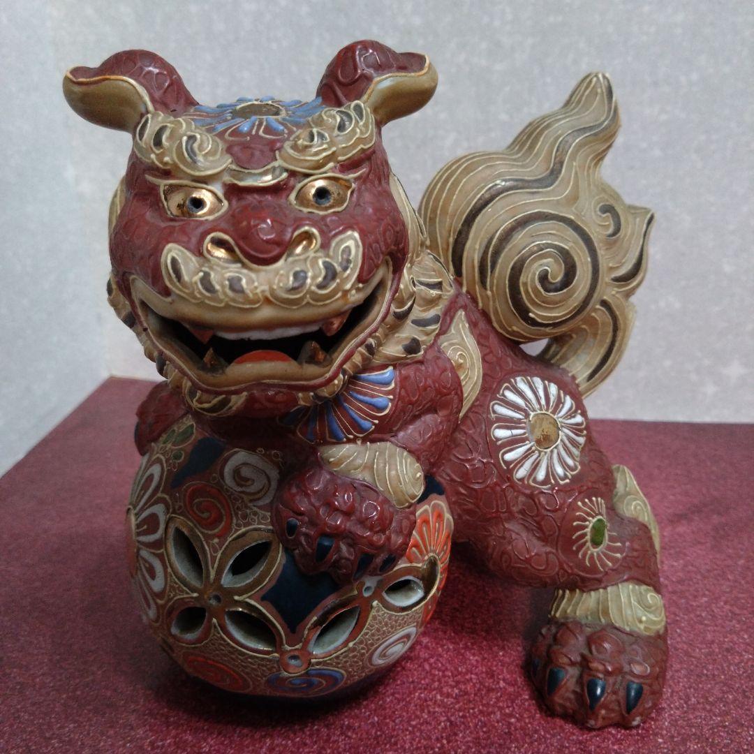 九谷焼 玉乗り獅子 置物 - メルカリ