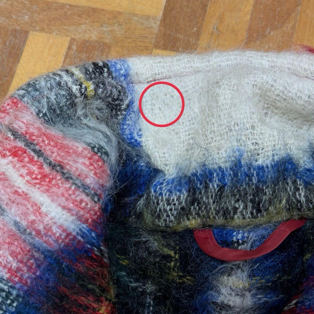 60s スコットランド製 チェック柄 モヘア ケープコート ポンチョ S708b