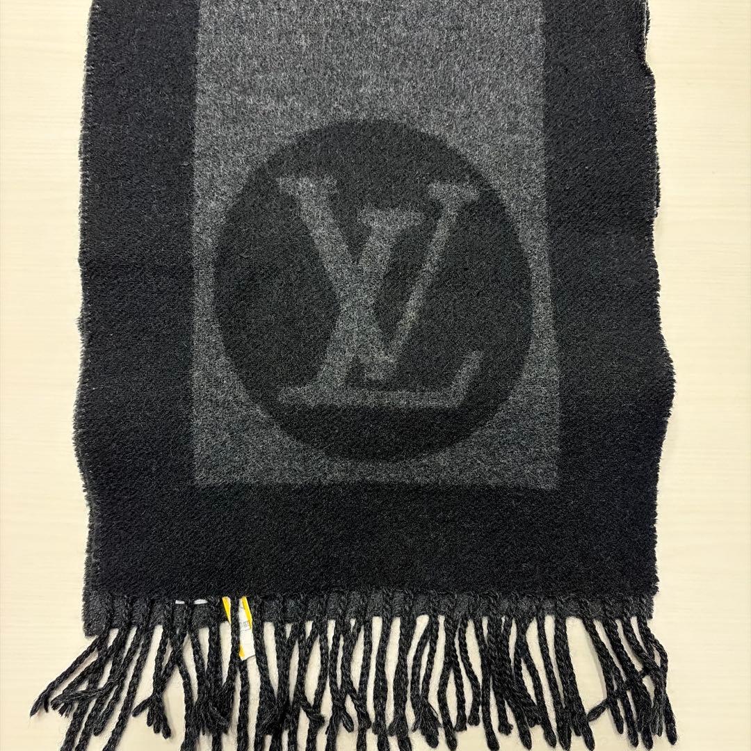 Louis Vuitton ロゴマフラー ブラック/グレー