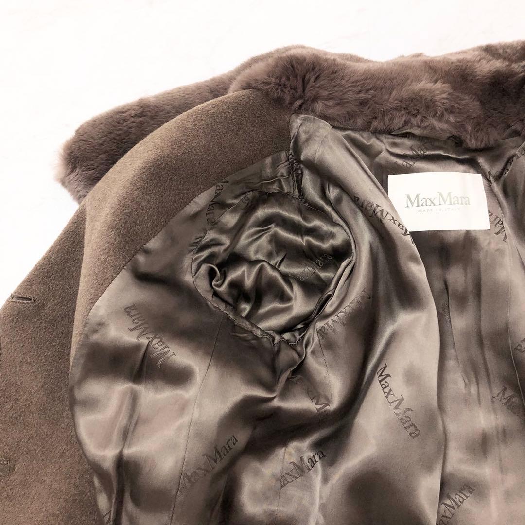 定価35万円！最高峰ライン　maxmara カシミヤ ファーコート 白タグ