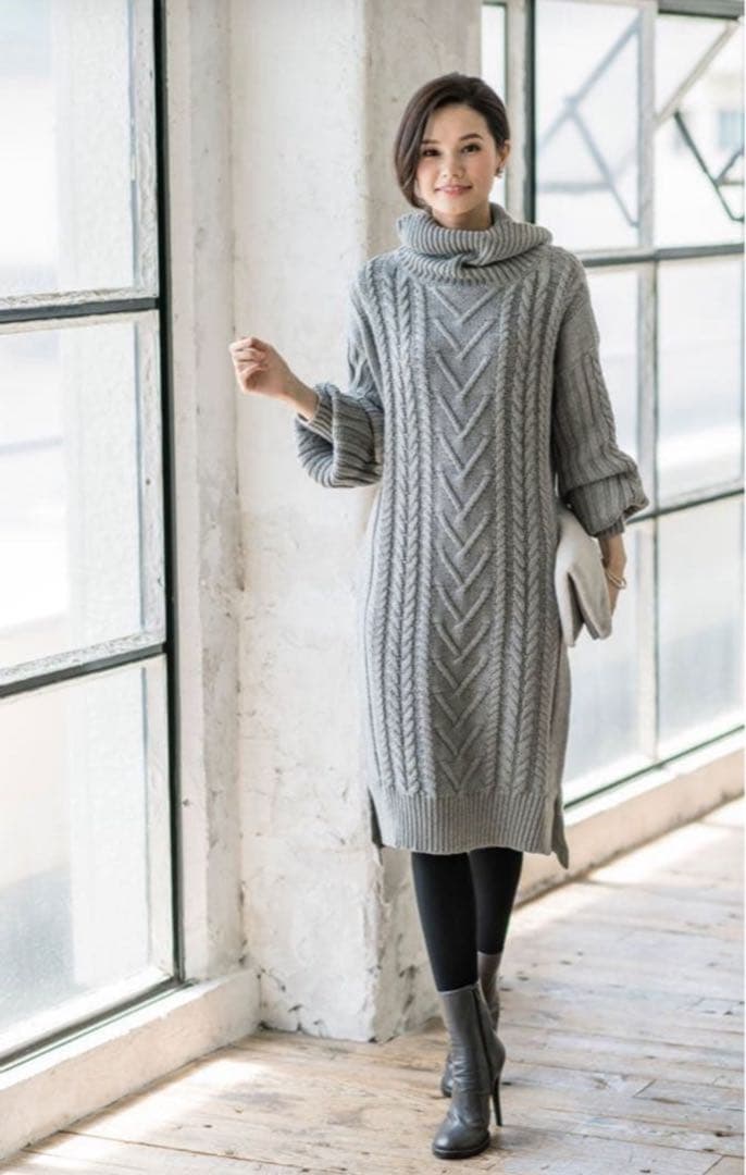 新品未使用タグ付き VIRINA ヴィリーナ マタニティ ニットワンピース 紺色