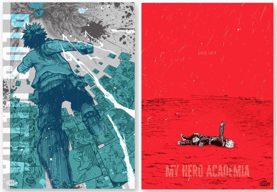 ヒロアカ 原画展 A2アートポスター 2枚セット 緑谷 出久 爆豪 勝己