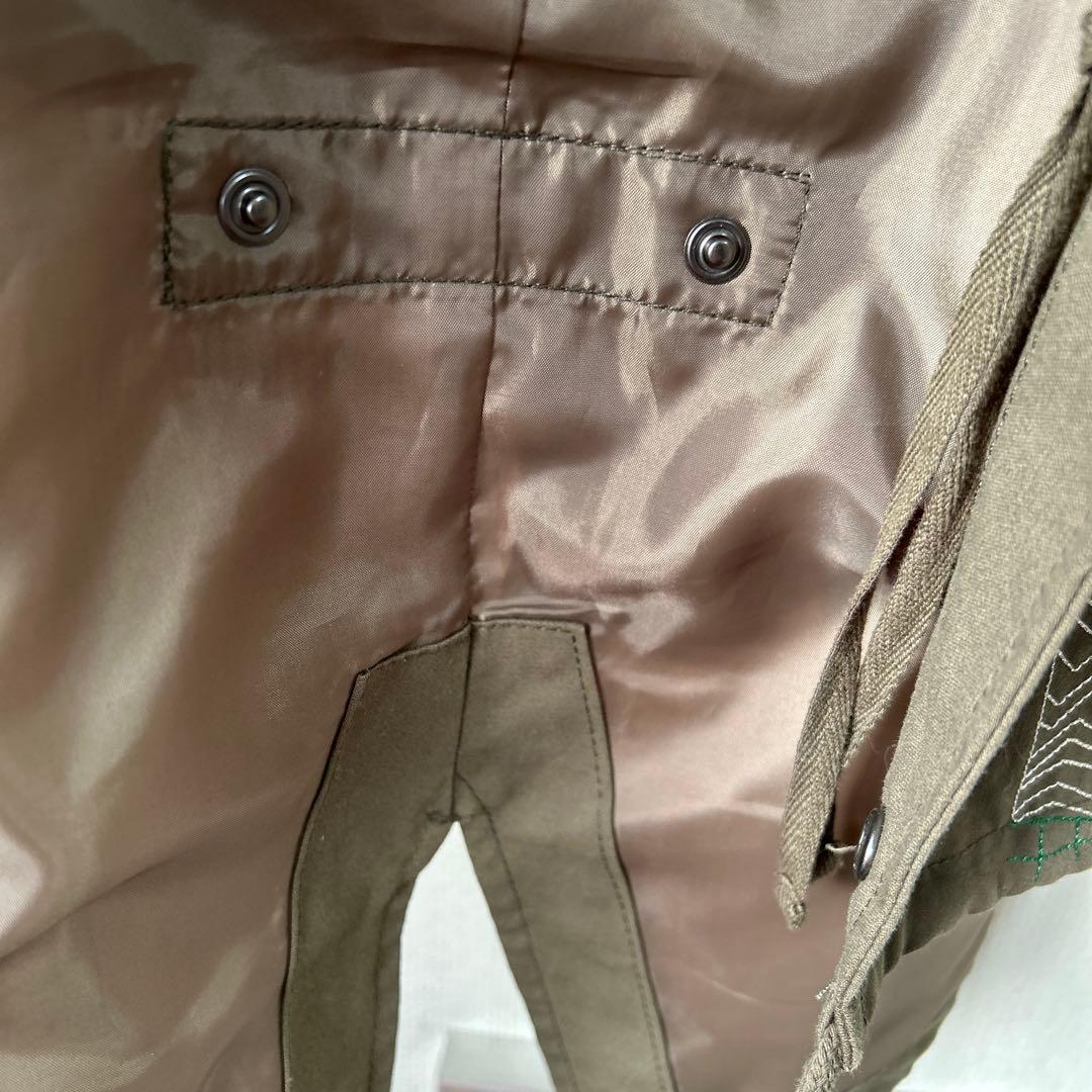 美品　ゴースロ-キャラバン コットン/ナイロンパネル刺繍モッズコート着用２回