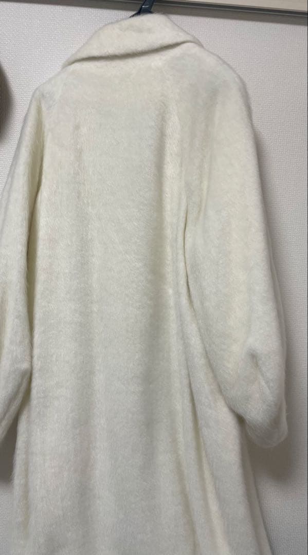 【美品】【即購入OK】SNIDELシャギーロングコート アイボリー