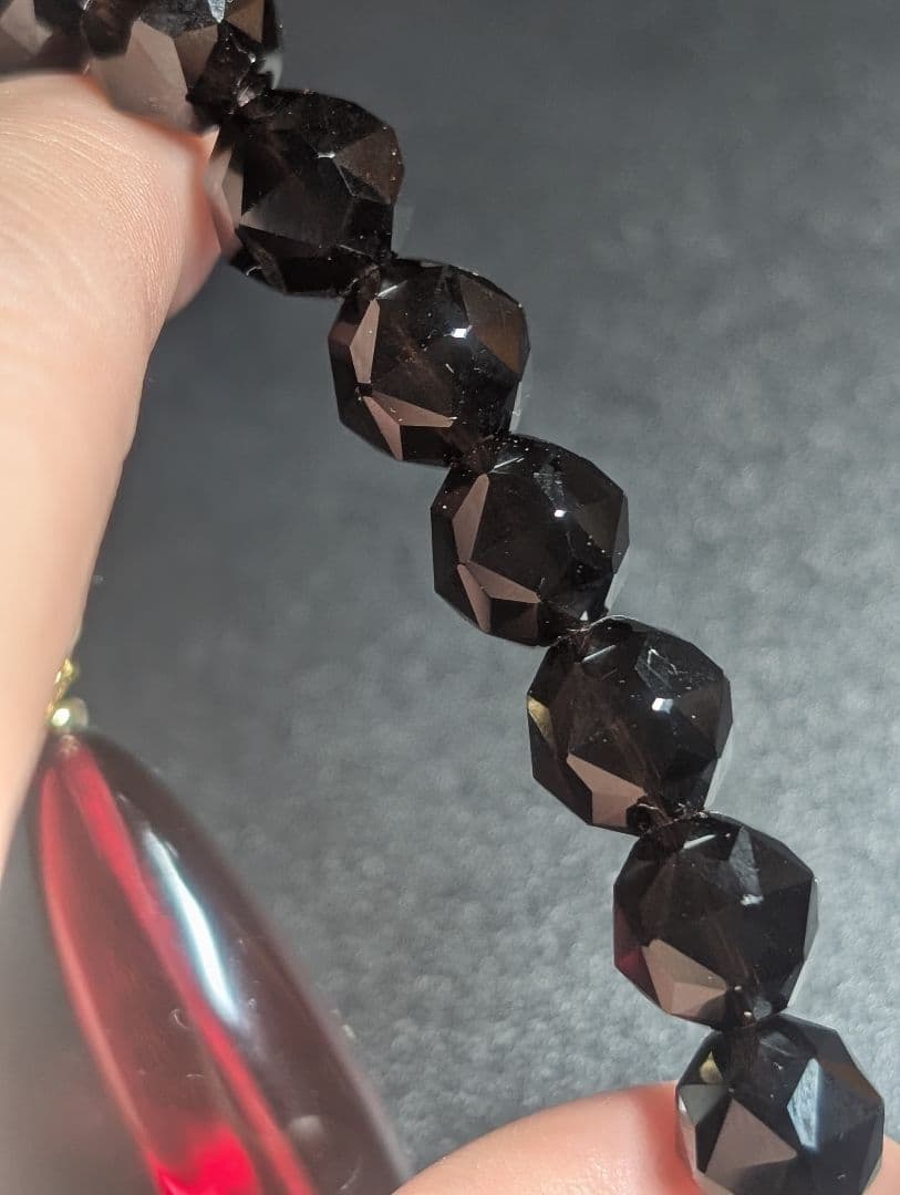 高品質極美妖艶バルト海産レッドアンバー天珠型☓スターカットモリオンデザブレ