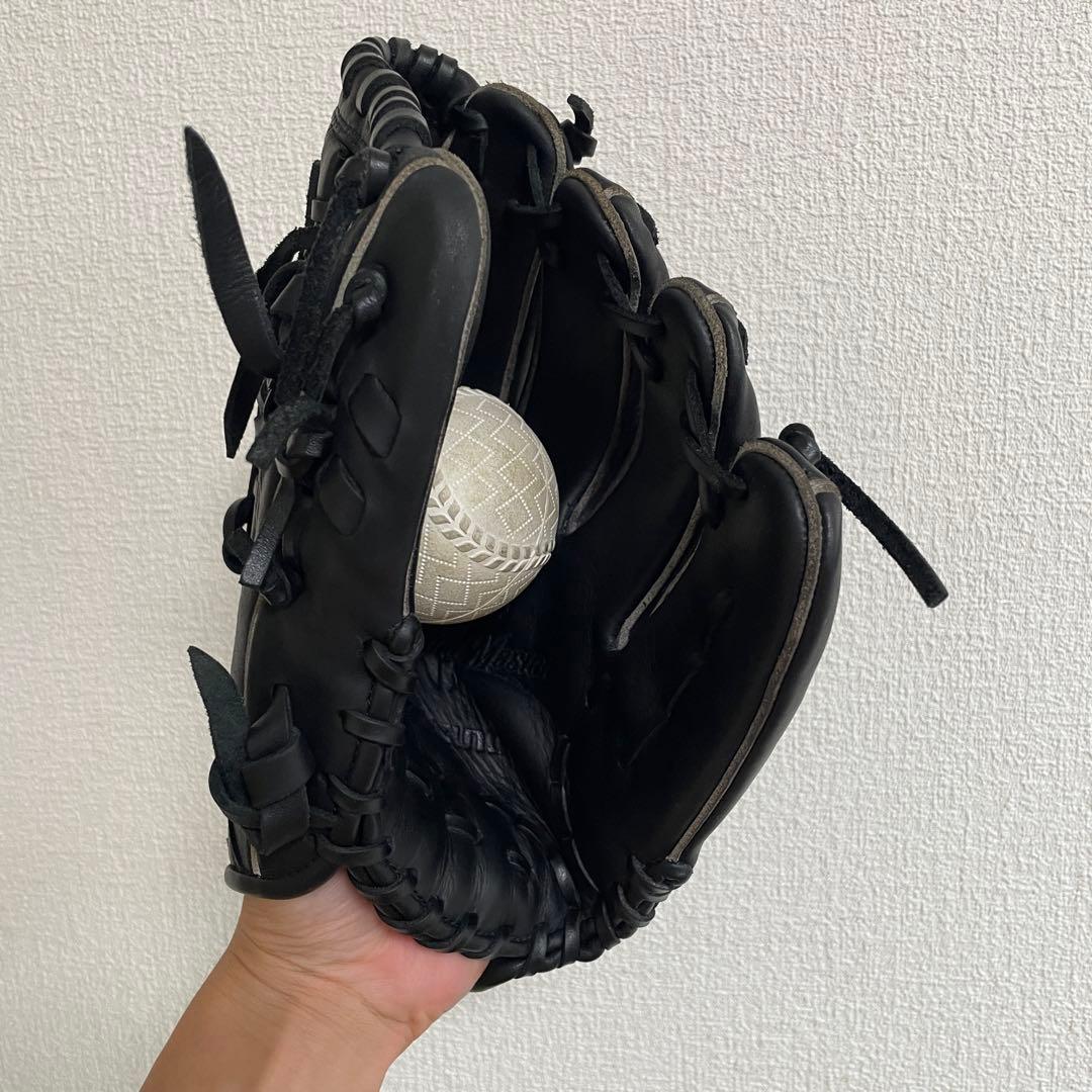 【MIZUNO】ミズノ　軟式グローブ　黒　美品　即戦力
