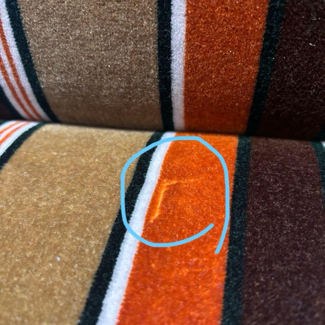 【レトロ】モケットストライプ　ソファ　チェア　1人掛　たのメル便