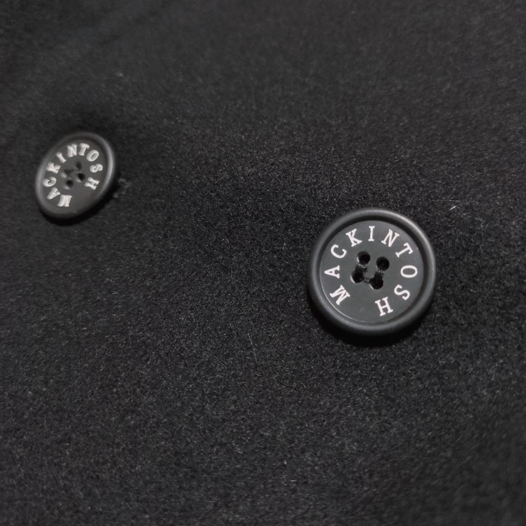 美品！MACKINTOSH　ウールメルトンピーコート　36　ダブル　黒　ロゴ裏地