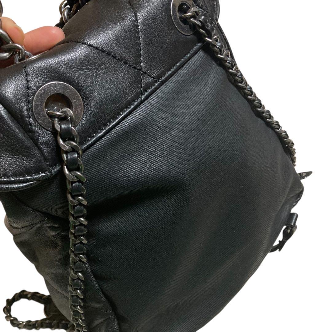 【美品】DIESEL ディーゼル レザー バックパック フリンジ リュック 黒