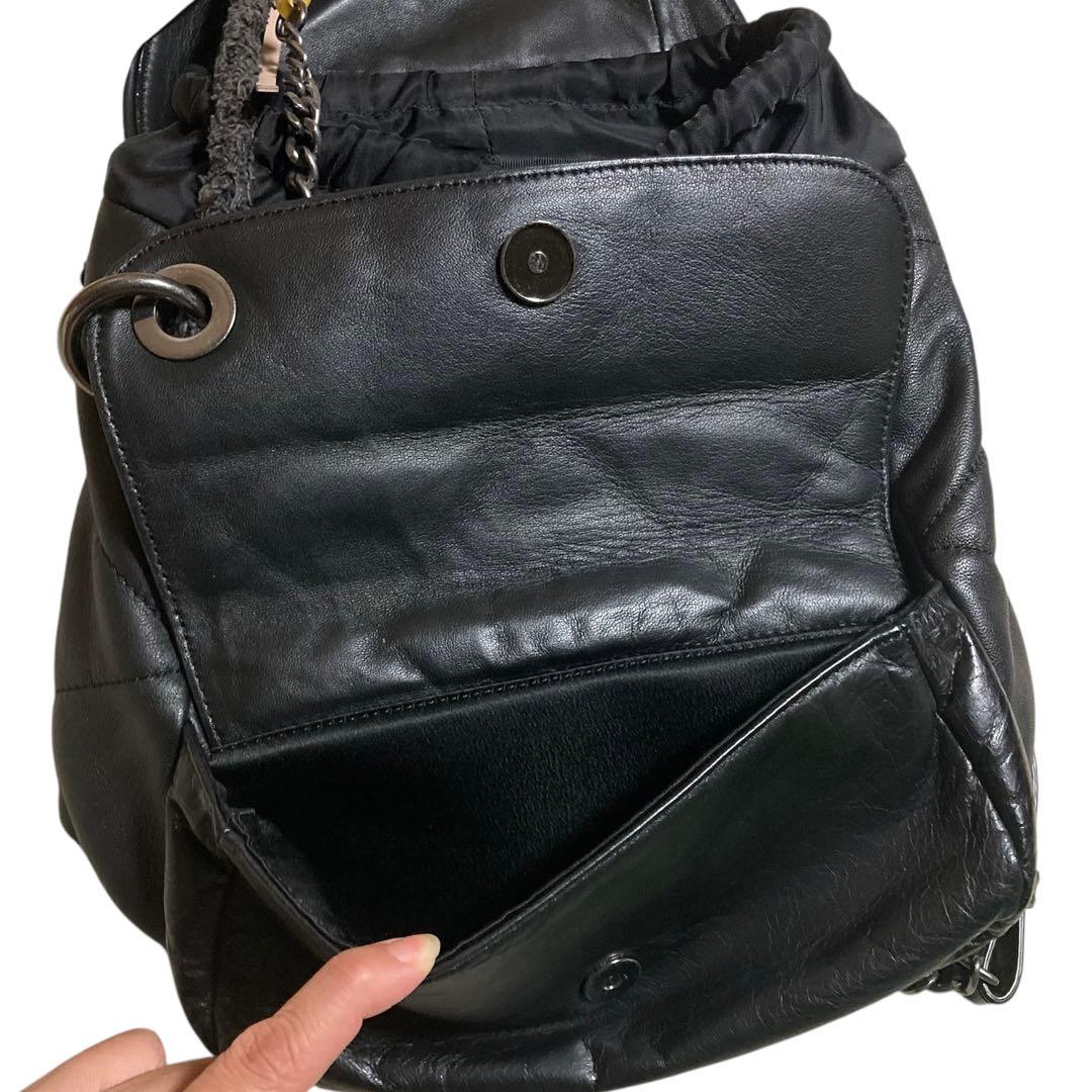 【美品】DIESEL ディーゼル レザー バックパック フリンジ リュック 黒