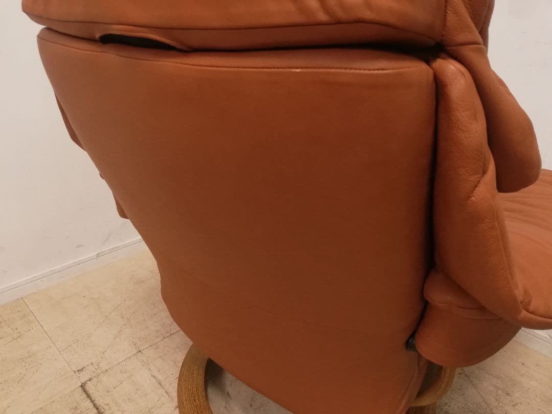 美品 EKORNES ストレスレスチェア レノ（M）キャメルレザー オットマン別