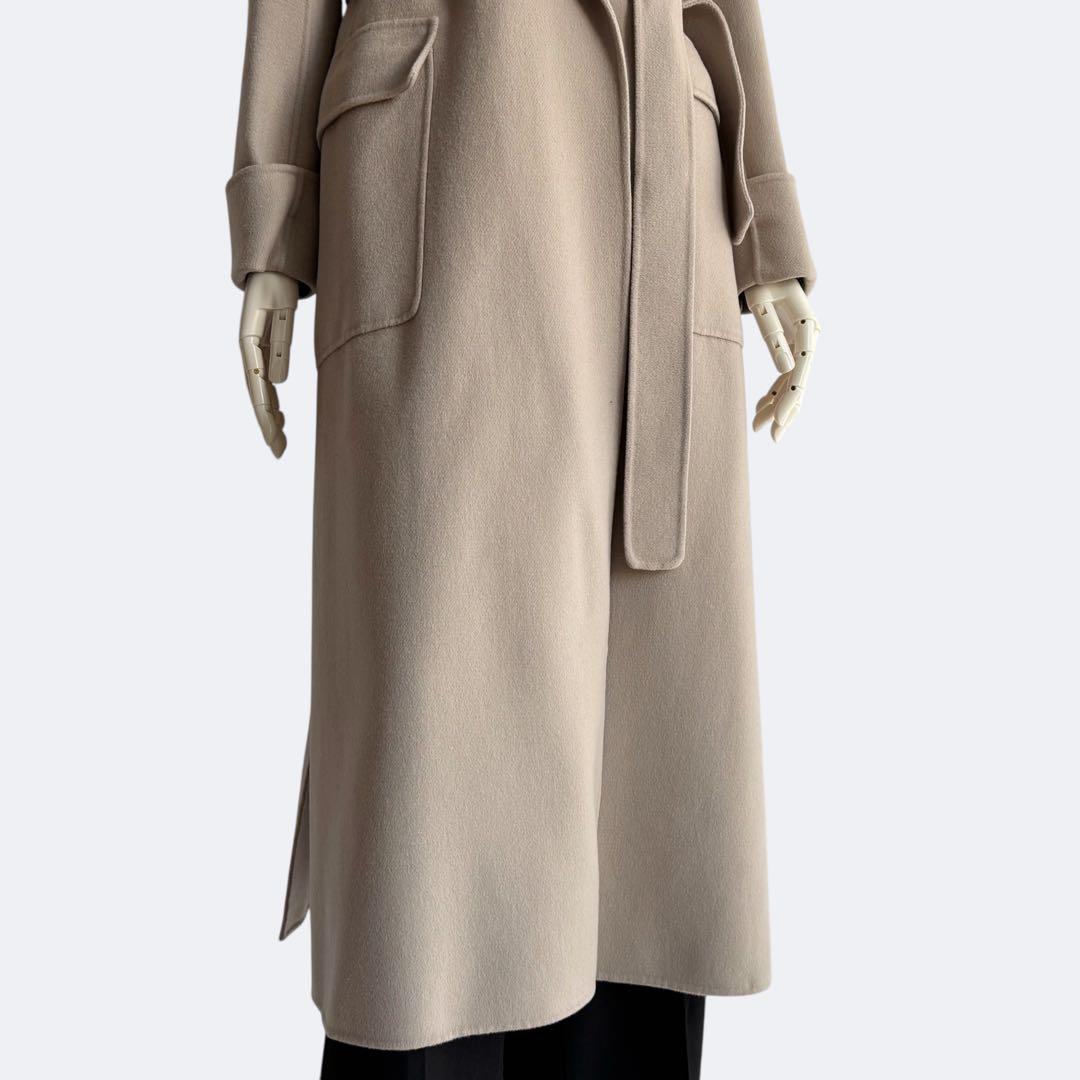 ’S Max Mara ダブルフェイス ロングコート フード付き ウール