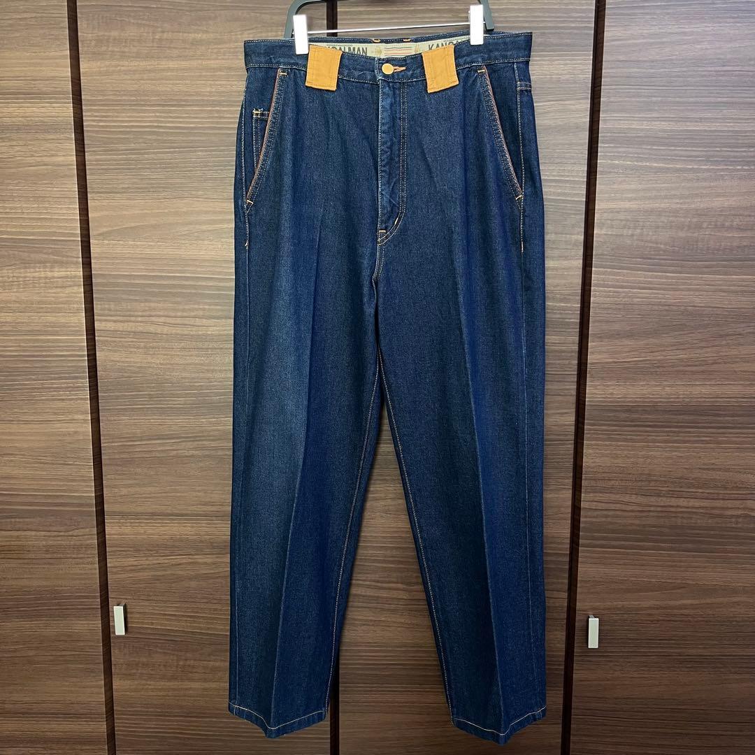KANSAI MAN デニム セットアップ 刺繍 漢字 レーヨン混 希少 90s