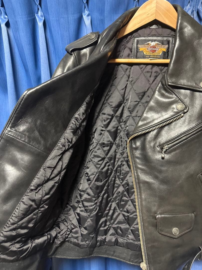 良い友達 BUY3S ハーレー 本革 牛革 ダブルレザージャケット L