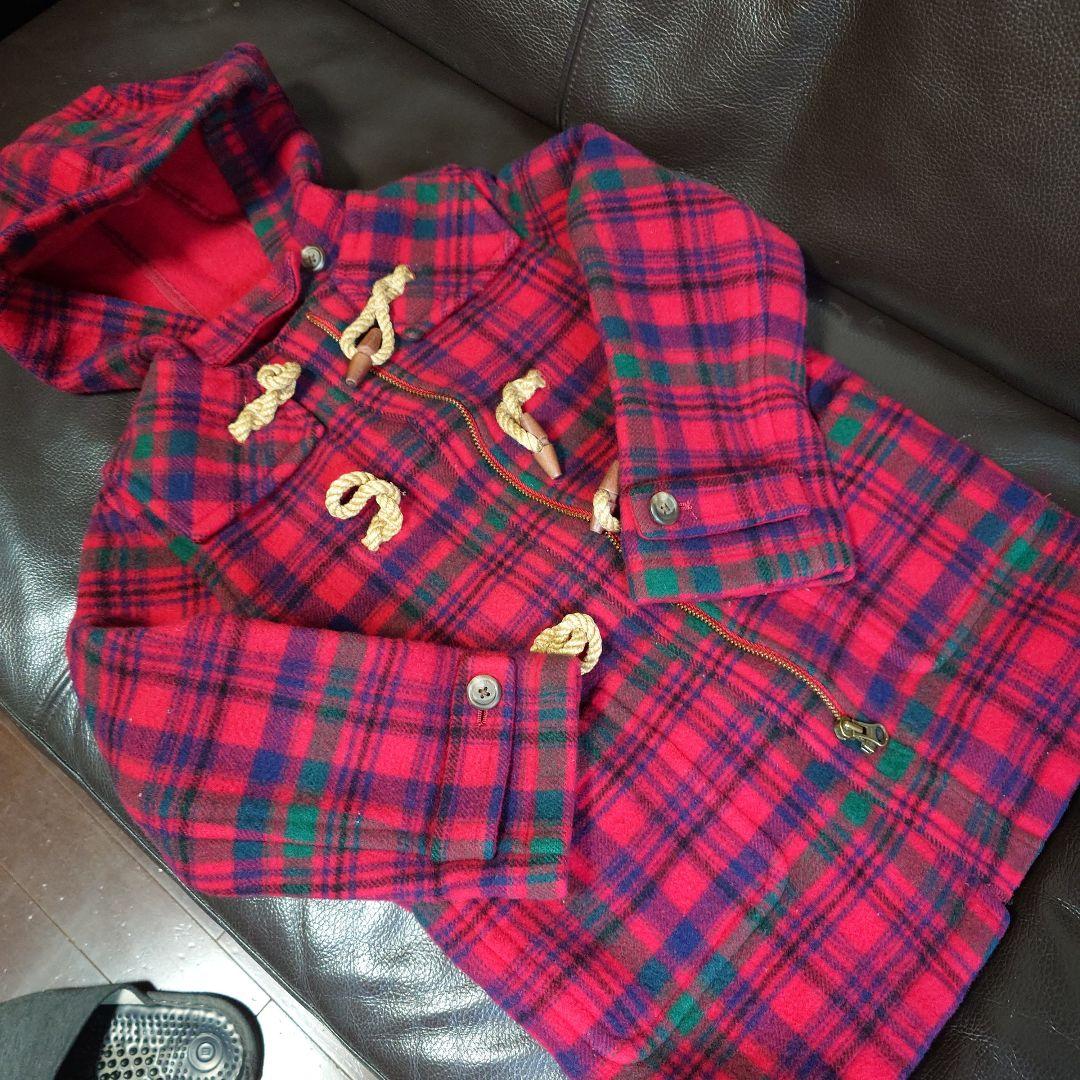 ラルフローレン ダッフルコート チェック柄 赤 120 - メルカリ