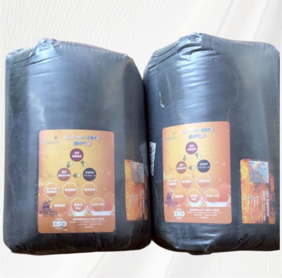 ⭐️【新品】掛け布団 ぽかぽか 四層構造フランネル グレー＆ブラウン ２枚セット