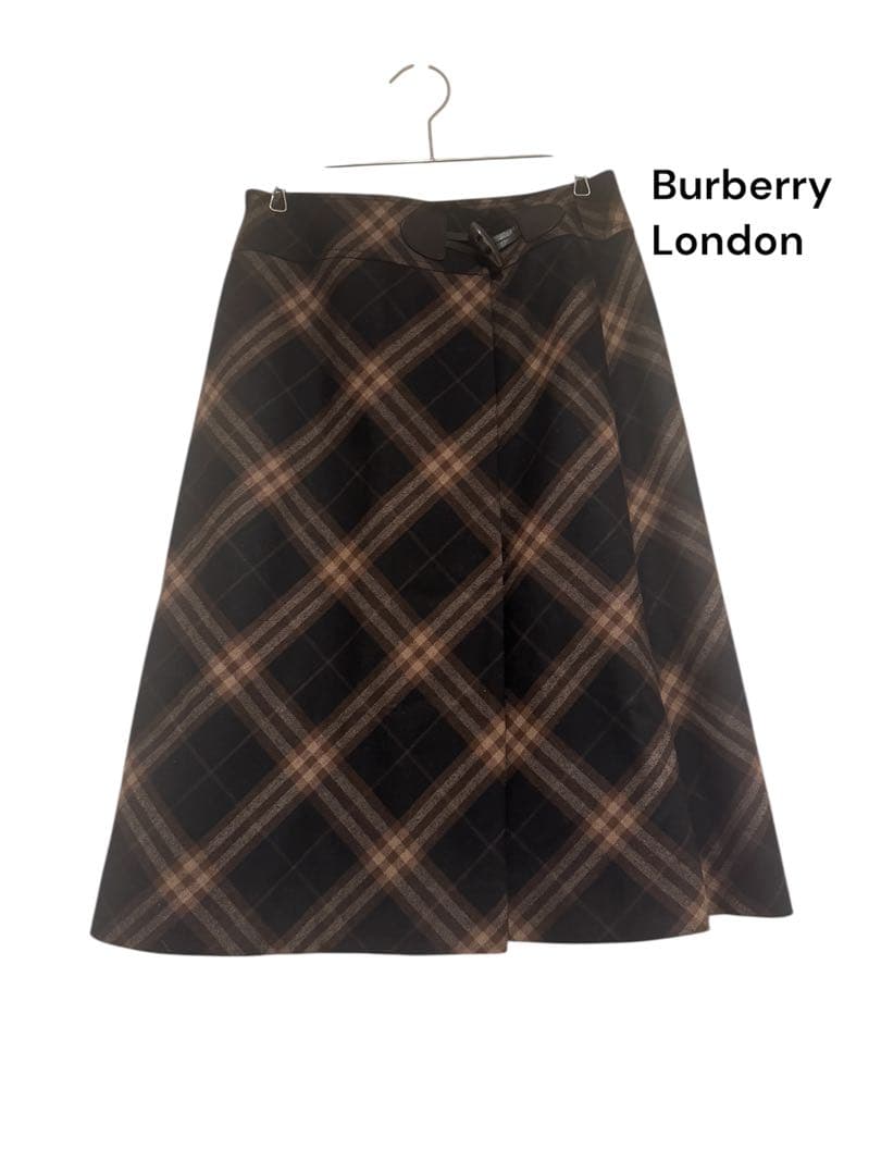 BURBERRY バーバリーロンドン ウール スカート ノバチェック サイズ36