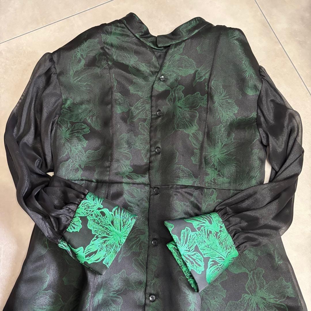 HARE ハレ　ジャガード　ロングワンピース　オケージョン　シアー