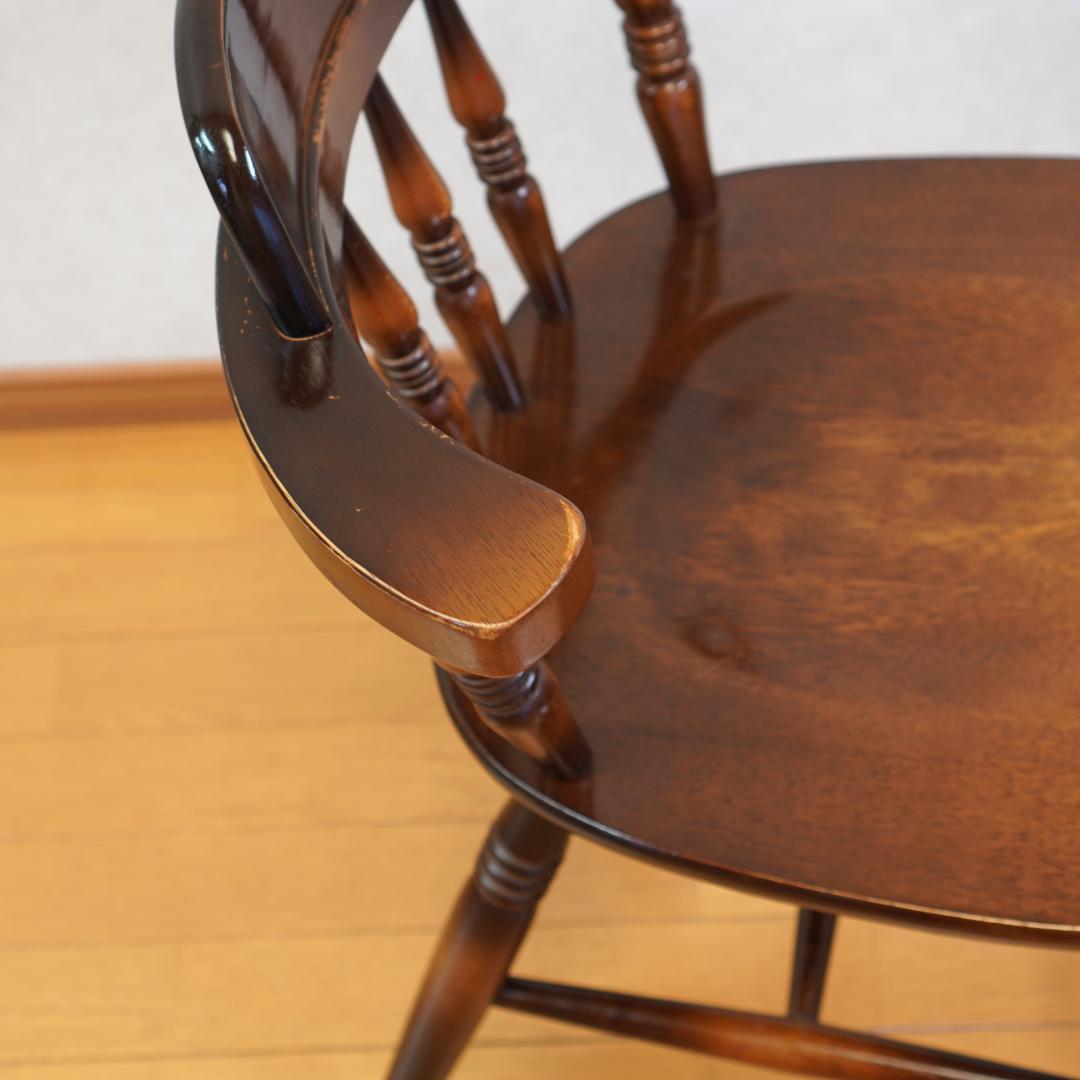 飛騨産業 キツツキマーク ウィンザーチェア アームチェア 木製 アンティーク　2