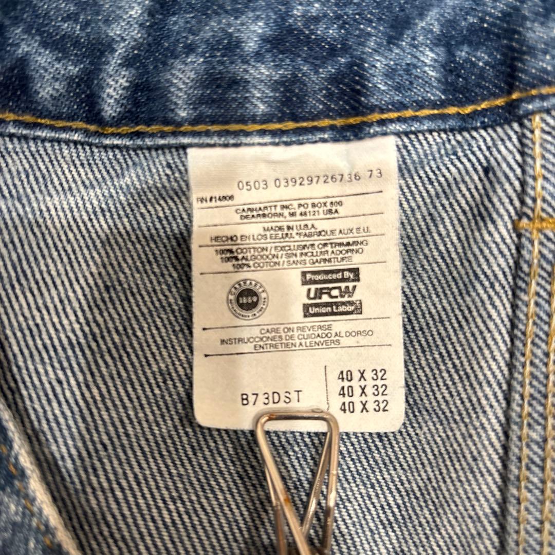 【希少/青】Carhartt 03年製 ダブルニー デニムW40×L32