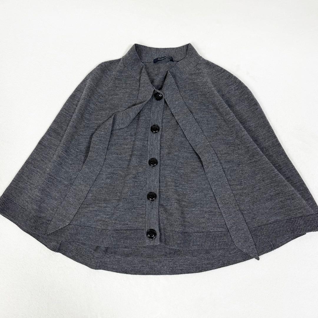 美品✨バーバリーロンドン ケープ ポンチョ ボウタイ ウール グレー ホースロゴ