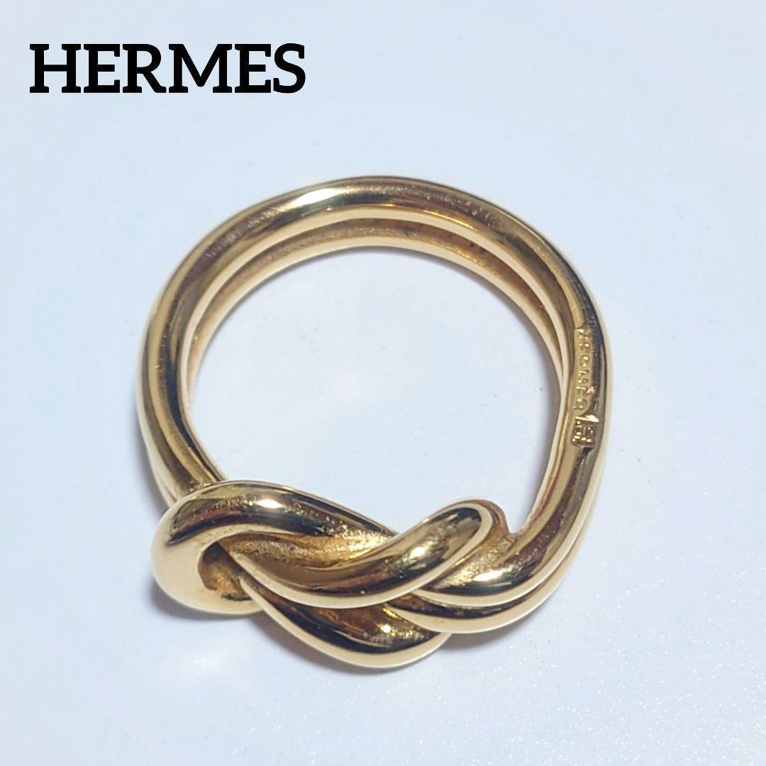 極美品 エルメス リング アタメ スカーフリング 21号 ゴールド - メルカリ