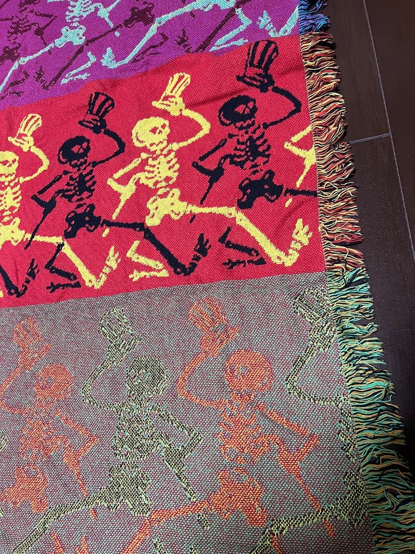 グレイトフル・デッド　ラグ　ブランケット　ヴィンテージ　ダンススケルトン