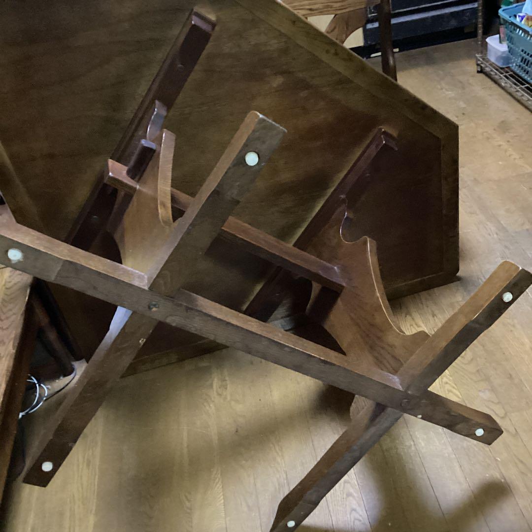 天然木単板　ダイニングテーブル　大型　変則五角形　5人向け