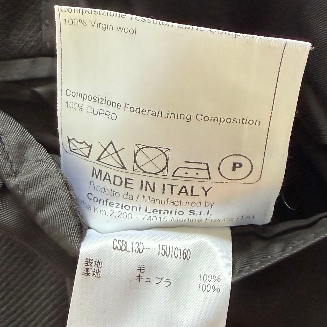 <極美品>TAGLIATORE×ブリッラ ブラック ウール チェスターコート44