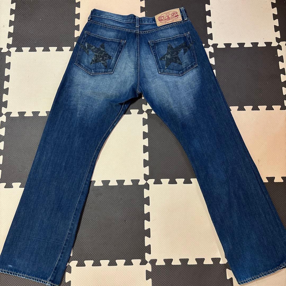 アベイシングエイプ　青山限定スタープリントデニム　サイズM