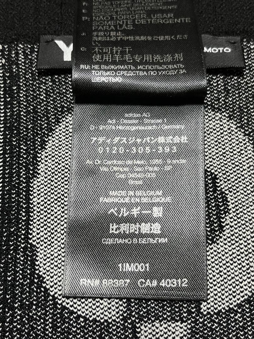 【極上品・貴重】Y-3 ヨウジヤマモト × adidas ロゴ マフラー 黒