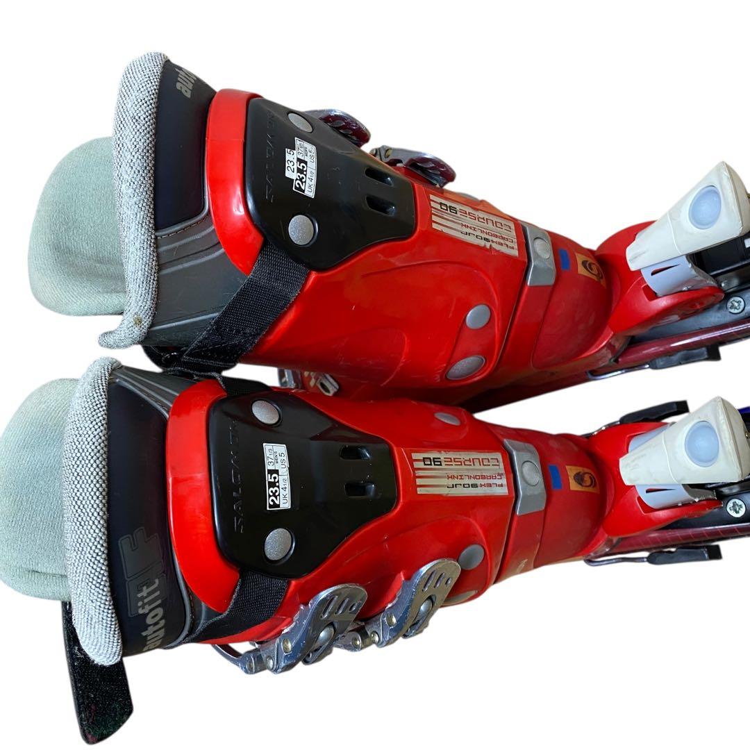 ≪サロモン≫スキー４点セット 板120cm ブーツ 23～23.5cm Jr規格