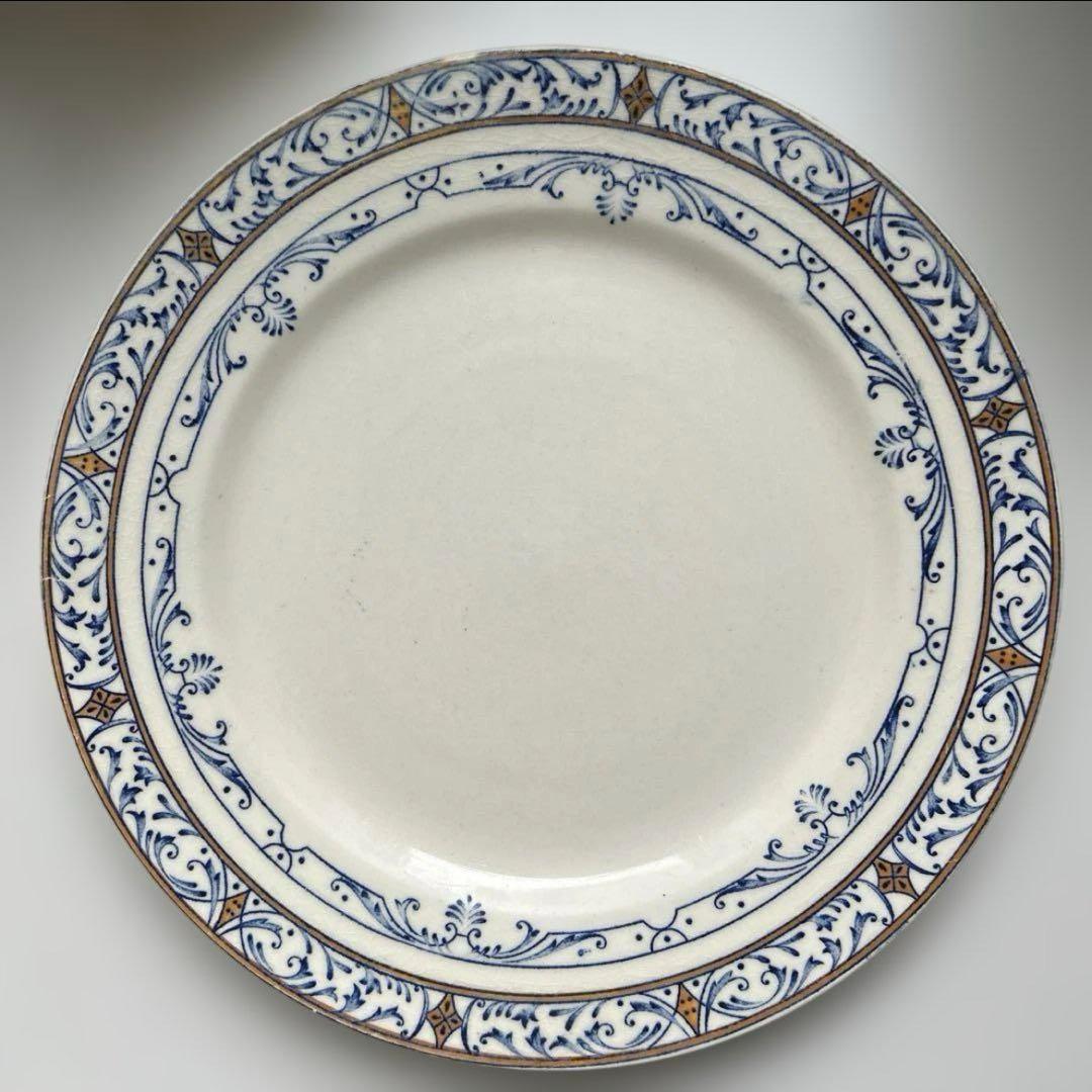 クレイユモントロー　コルベール　平皿　ディナープレート　フランスアンティーク