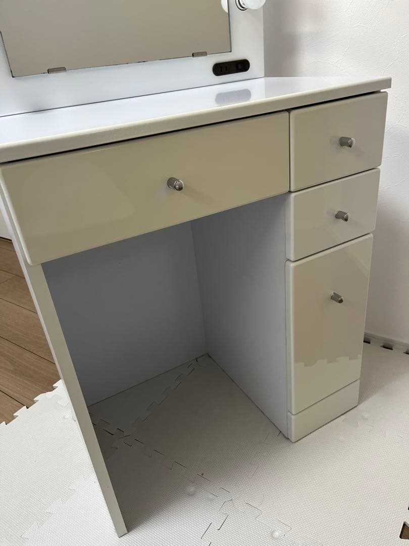 LEDライト付　女優ミラー　ハリウッドミラー　ドレッサー　スツール