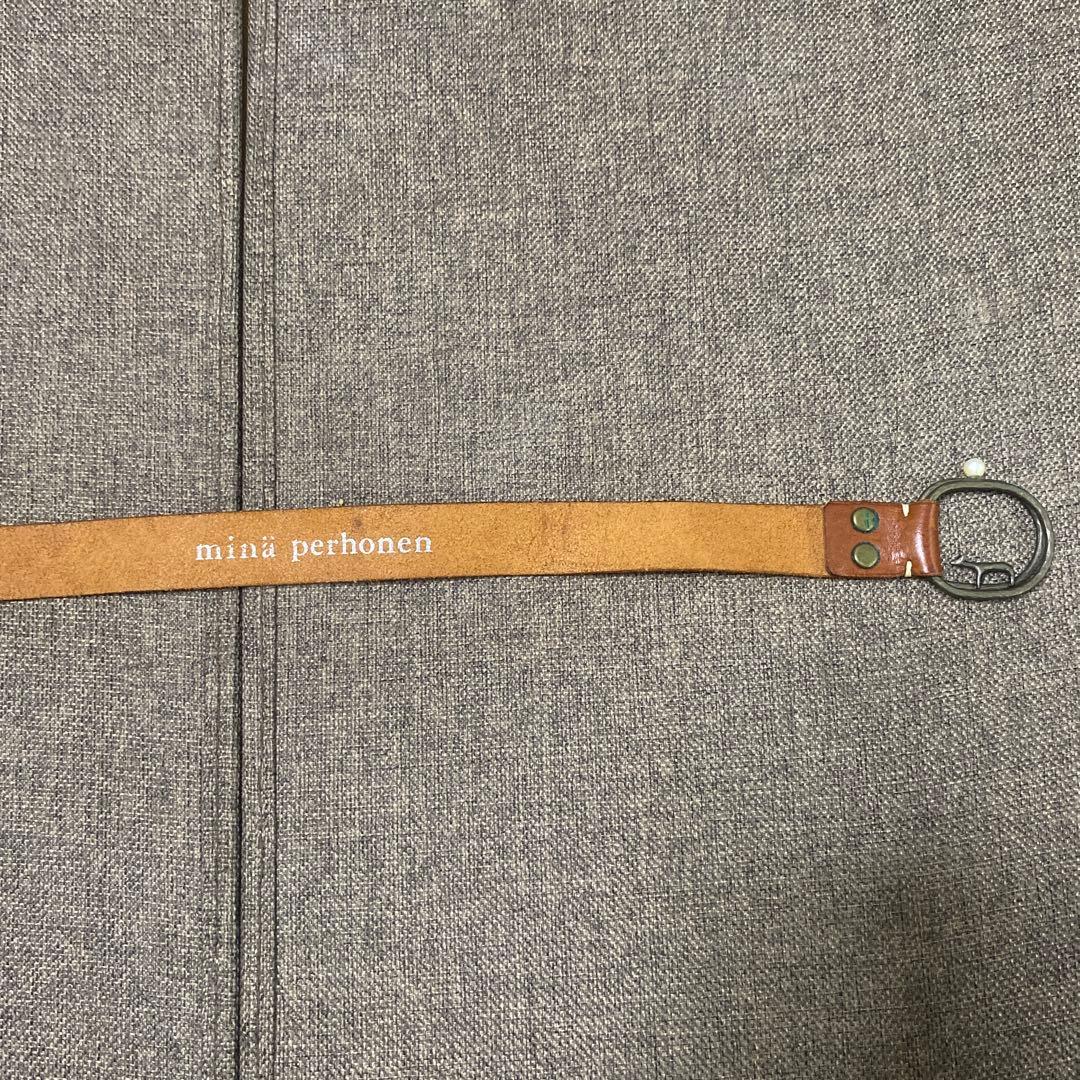 minä perhonen ミナペルホネン ブラウンレザーベルト