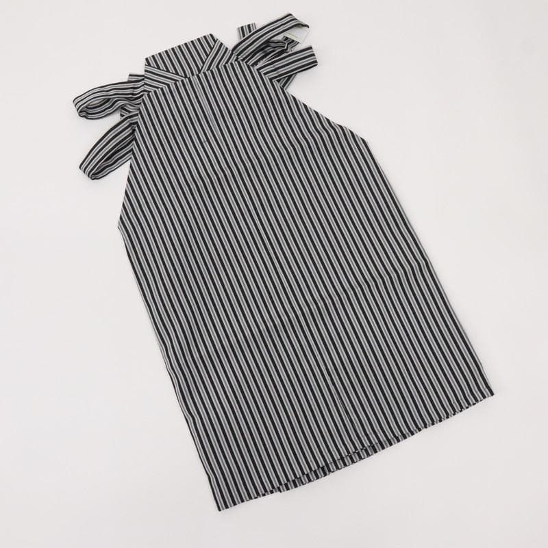 七五三羽織袴セット＊男の子5歳 亀甲に花菱 白黒茶色 着物 化繊 9RC13